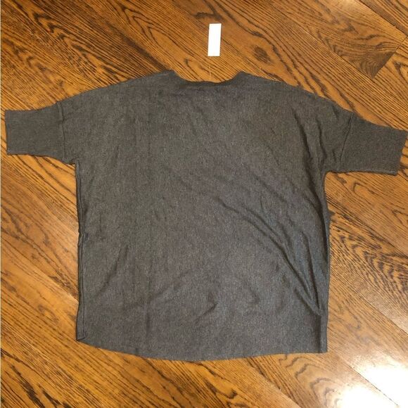 Women’s Charcoal Grey Flat Knit Ribbed Elbow Sleeve Sweater Sz Medium NWT - Picture 5 of 10